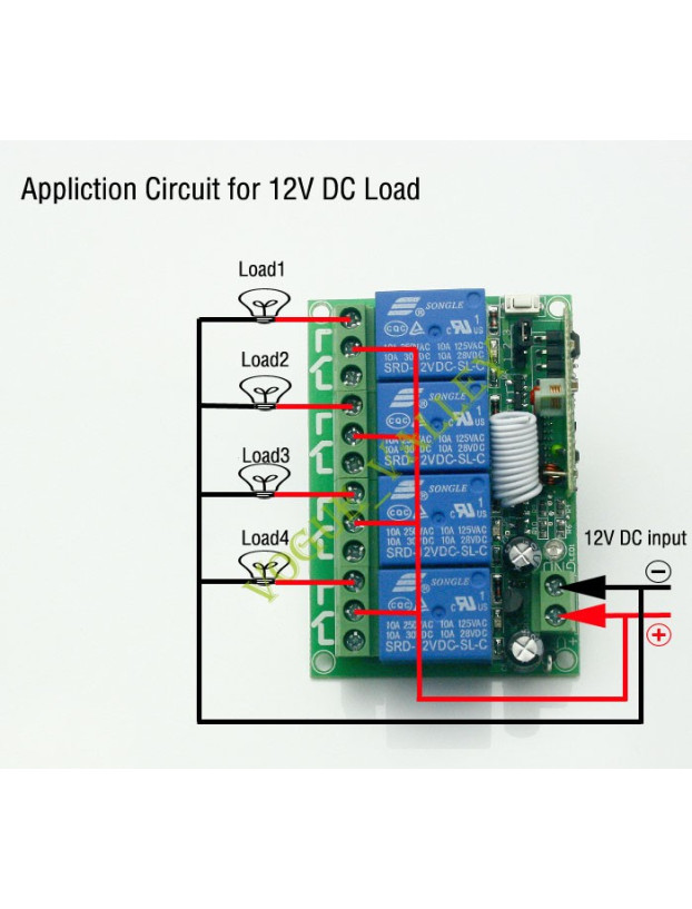 4 channel receiver with 12v control