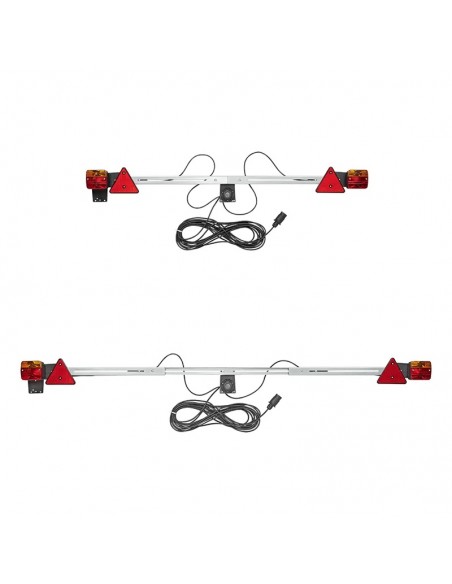 Metal telescopic trailer light bar 140-200cm + 12m cable. Pro Plus