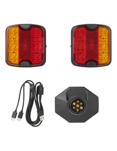 Luces LED de remolque con imanes inalámbrico (Bluetooth) 7 polos