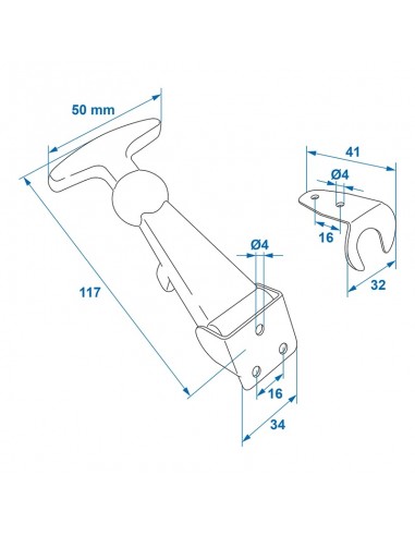 12cm Haubenbefestigungshaken. ProPlus