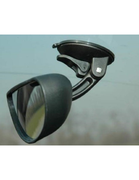 Interior glass suction cup mirror