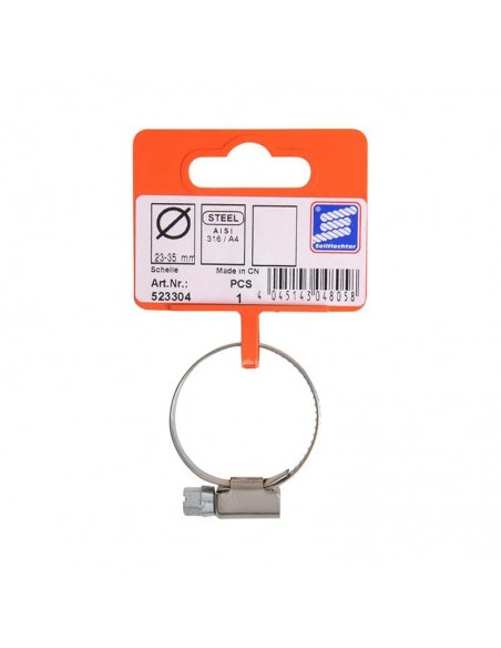 Abrazadera de manguera de butano 23-35mm, A4 RVS AISI 316