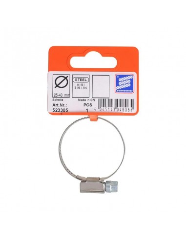 Abrazadera de manguera de butano11-22mm, A4 RVS AISI 316