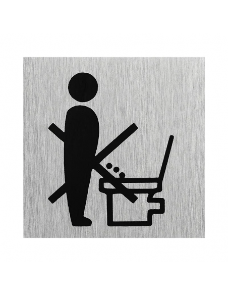 Plaque de porte "Veuillez vous asseoir" 60x60mm