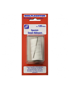 Hilo de coser fino para vela con aguja, 120m.