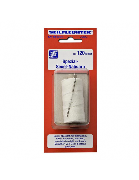 Linha de costura para vela com agulha, 120m.