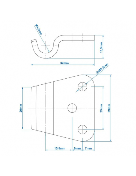 Controparte per serratura rimorchio