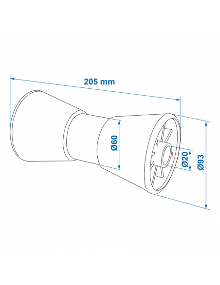 Rullo ugello in PE blu. ProPlus