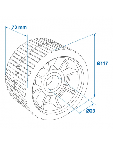 Blue PE side roller. Pro Plus