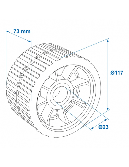 Rolo lateral PE azul. Pro Plus