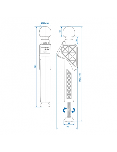 Digital and adjustable scale for caravan spear. Pro Plus
