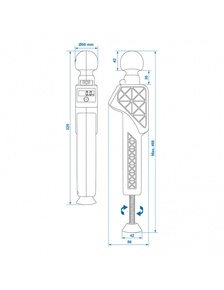 Digital and adjustable scale for caravan spear. Pro Plus