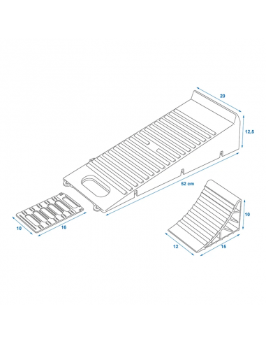 Nivellierkeile mit schwarzem Radband. ProPlus