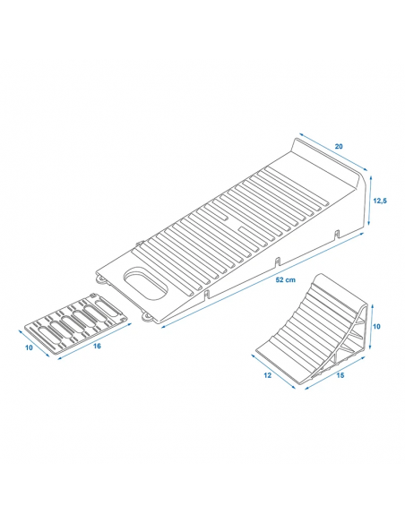 Nivellierkeile mit schwarzem Radband. ProPlus