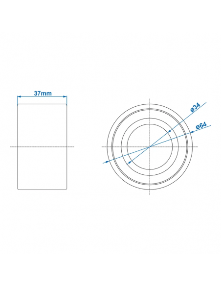 Cojinete de rodamiento compacto 34/64x37 mm universal