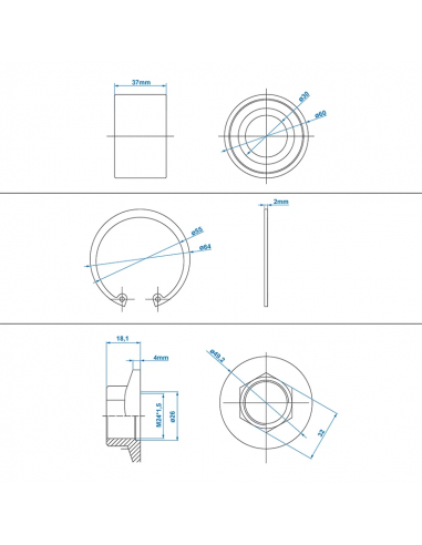 Juego de rodamientos compactos 30 / 60x37mm adecuado para ALKO