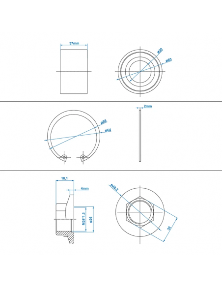 Cuscinetto compatto 30 / 60x37mm adatto per ALKO