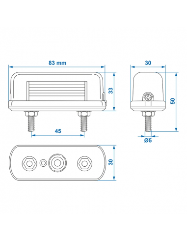 Number plate light 83x33 mm. ProPlus