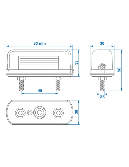Luz de matrícula 83x33 mm. ProPlus