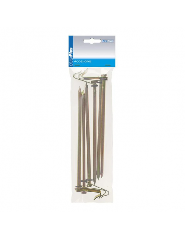 Piqueta metálica de 21cm con gancho x6. ProPlus