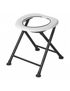 Toilette pliante pour attacher un sac.