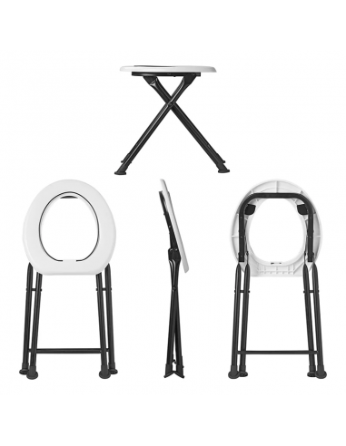 Toilette pliante pour attacher un sac.