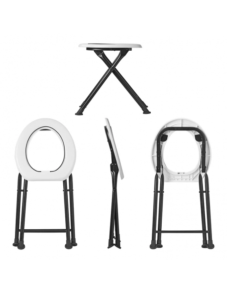 Folding toilet to attach a bag.