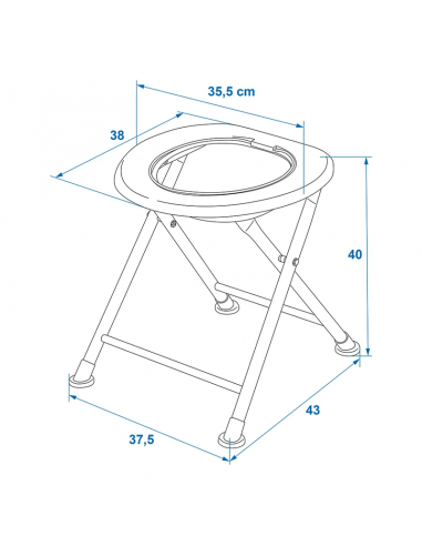 Inodoro plegable para acoplar bolsa. Proplus