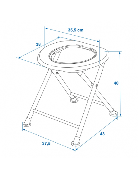 Folding toilet to attach a bag.