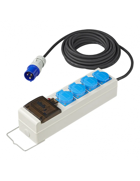 Regleta 3 enchufes sucko / 2xUSB con diferencial 10m 3x2,5mm². ProPlus