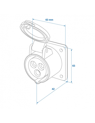 Surface mounted short CEE bracket. Pro Plus