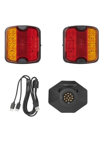 Feux LED aimants de remorque sans fil Bluetooth 13 pôles