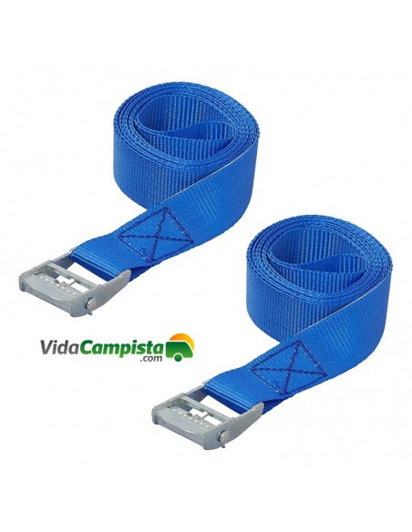 Cinta de amarre azul con liberación rápida, hebilla de 2x2,5 metros ProPlus Cinta de amarre azul con liberación rápida, hebilla de 2x2,5 metros ProPlus