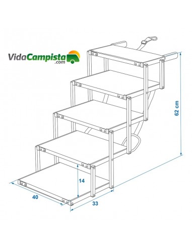 62 cm scale per animali in alluminio pieghevole ProPlus