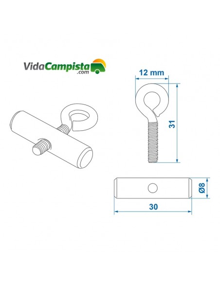 Tapón de riel de toldo conjunto de 2 piezas ProPlus Tapón de riel de toldo conjunto de 2 piezas ProPlus