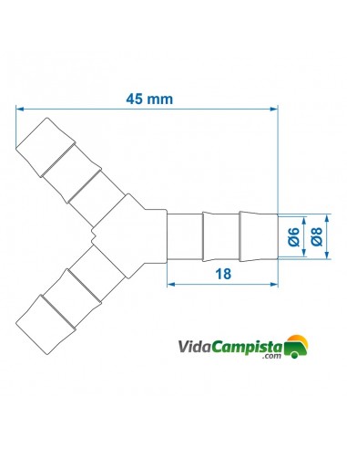 Pieza en Y de cola de manguera 8 mm 2 piezas en blíster ProPlus