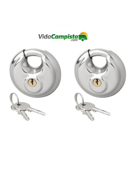 Candado de disco de 70mm, 2 piezas con llaves iguales ProPlus