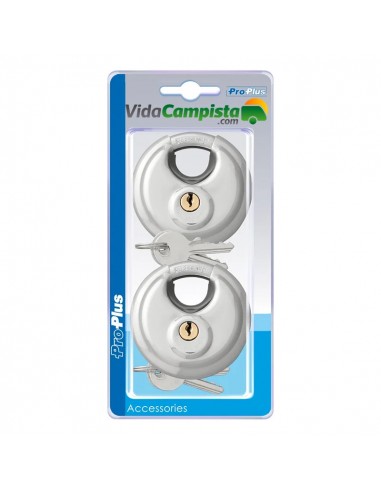 Candado de disco de 70mm, 2 piezas con llaves iguales ProPlus