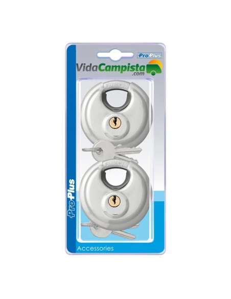 Candado de disco de 70mm, 2 piezas con llaves iguales ProPlus