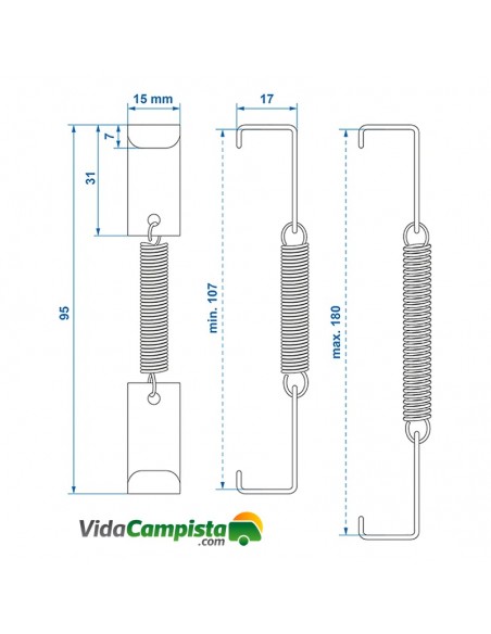 Abrazaderas con muelle para matrícula, juego de 4 unidades ProPlus Abrazaderas con muelle para matrícula, juego de 4 unidades ProPlus