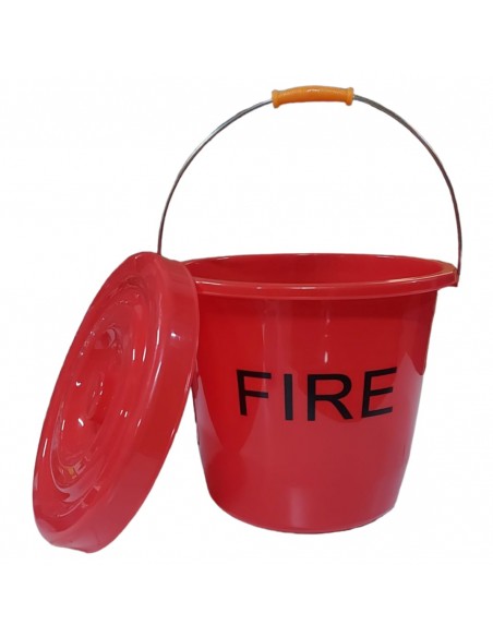 9120000794 CUBO CON TAPA ROJO CONTRA INCENDIOS FIRE BUCKET WITH LID