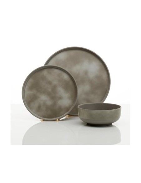 Melamine piatti rustici 12 pezzi ciottoli cielo