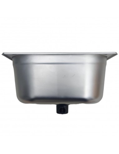 Lavabo rectangular de acero inox 32.5 x 26.5 cm y desague codo 25mm