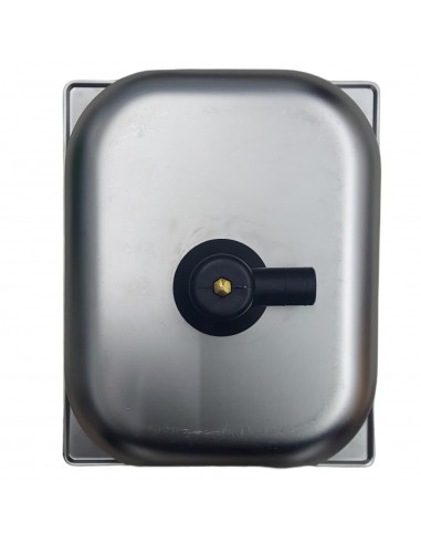 Lavabo rectangular de acero inox 32.5 x 26.5 cm y desague codo 25mm