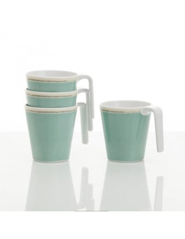 Set di 4 tazze in melamina Tiffany turchese
