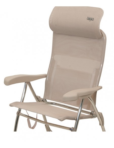 Silla Crespo con cabezal regulable en aluminio blanco roto