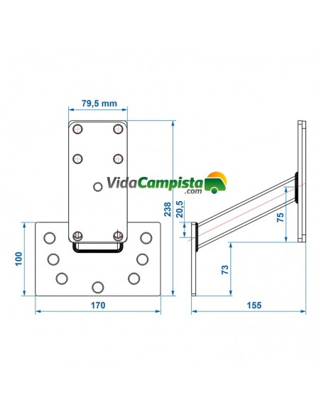 Soporte de rueda de repuesto con placa de montaje ProPlus