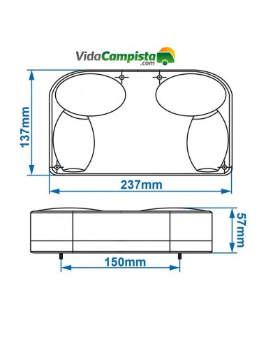 Luz trasera de 6 funciones 237x137mm derecha ProPlus