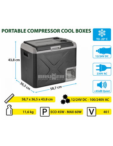 Nevera de compresor Brunner Polarys 40 litros