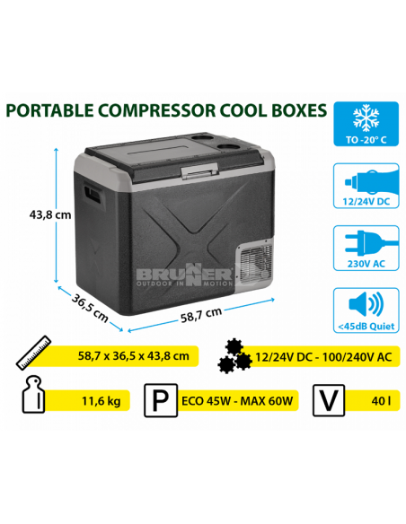 Nevera de compresor Brunner Polarys 40 litros